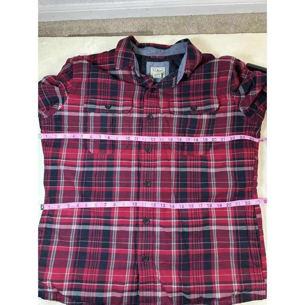 90s Grunge Plaid Quilted Flannel Jacket Red Black Lumberjack Workwear Men’s L